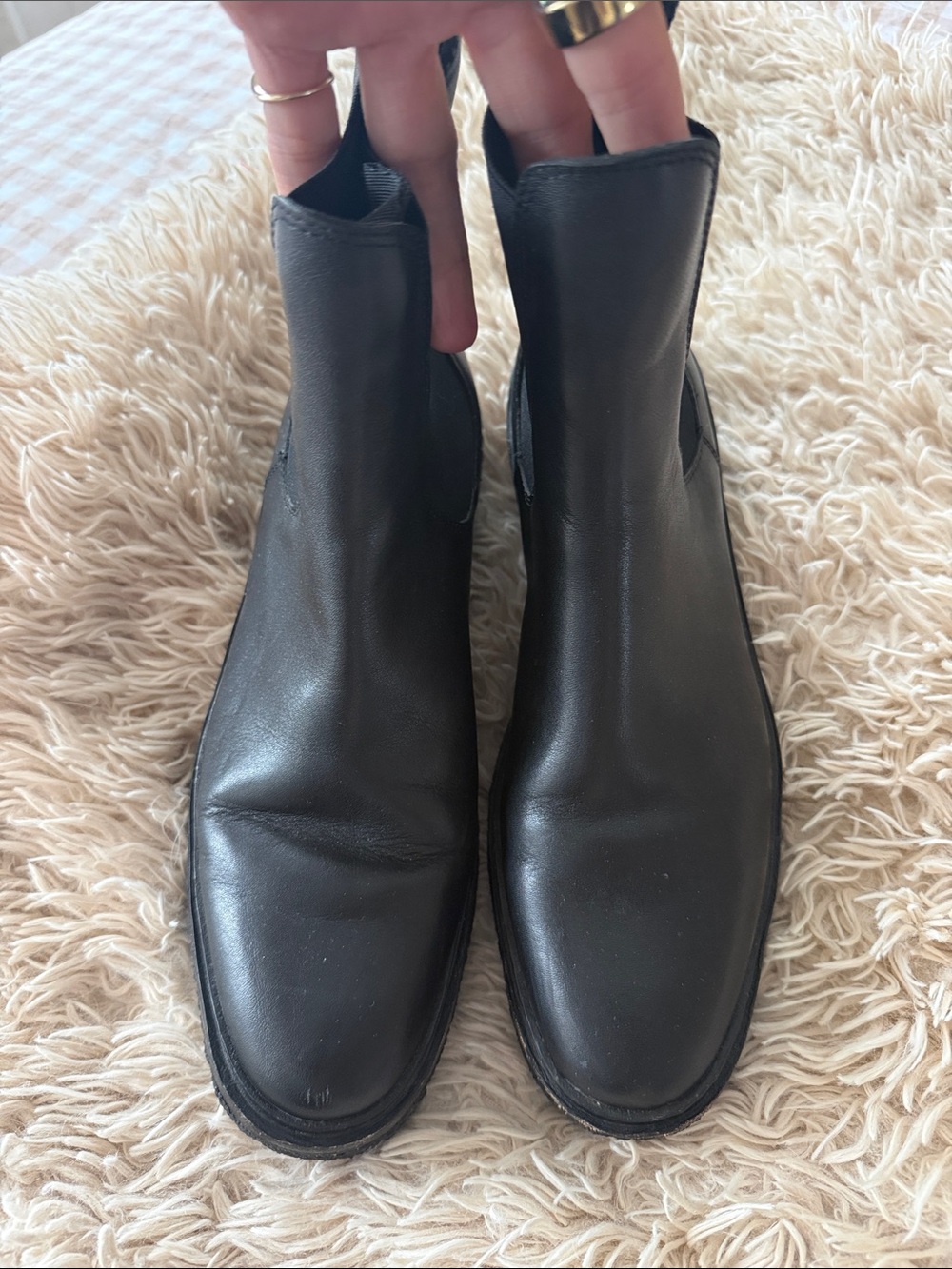 Loeffler Randall Women’s Black Leather Chelsea Boots - Classic Slip-On Style